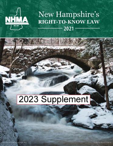 New Hampshire's Right To Know Law 2023 supplement, stone bridge over river in winter