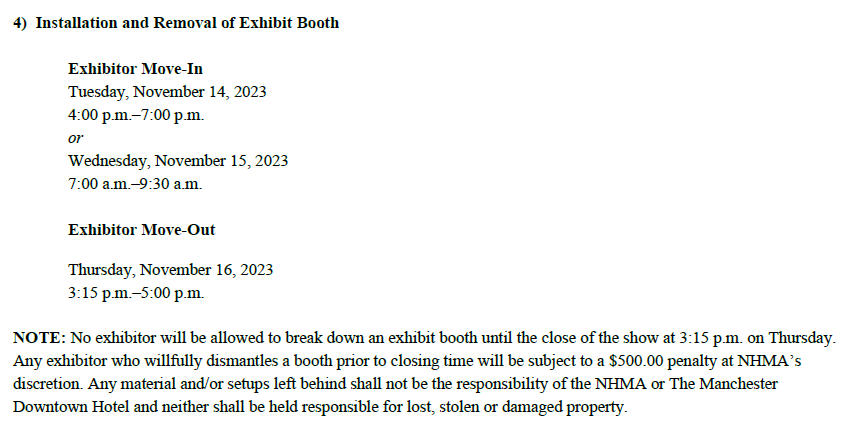 booth terms