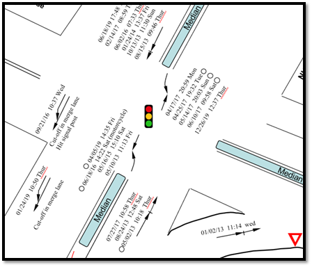 Example of a police report crash diagram