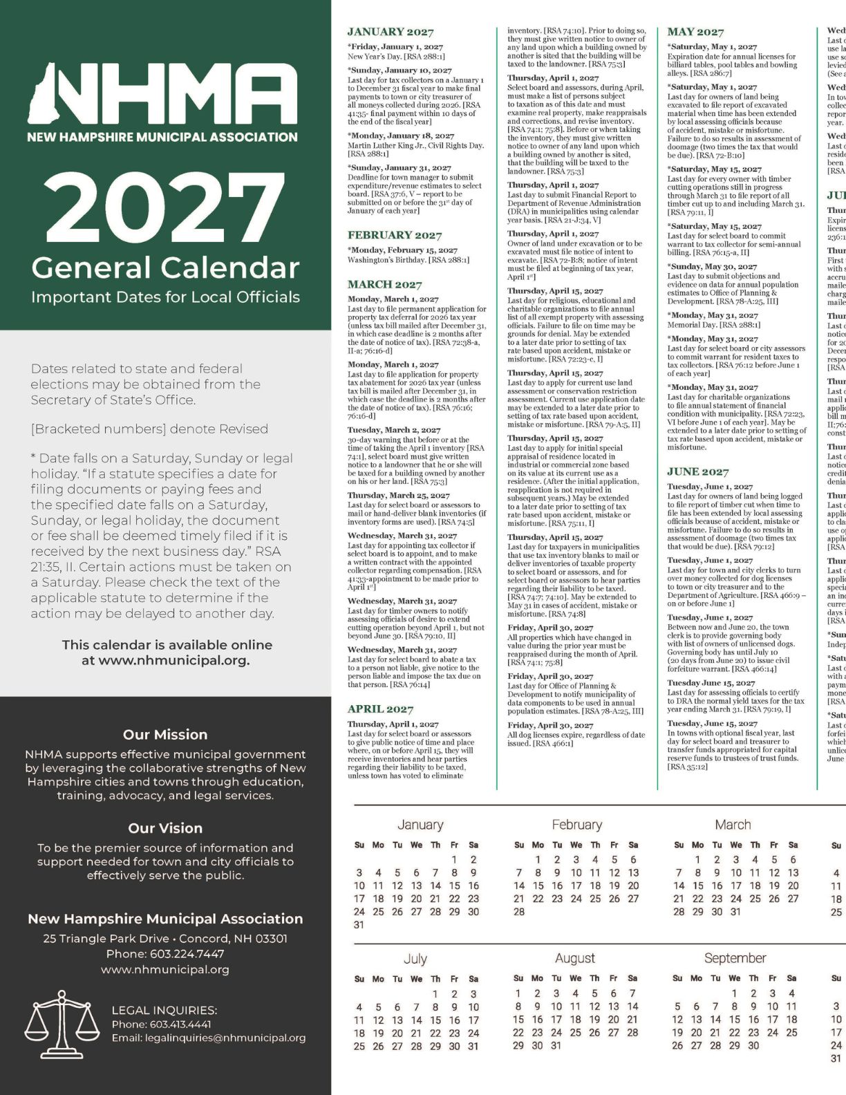 general calendar