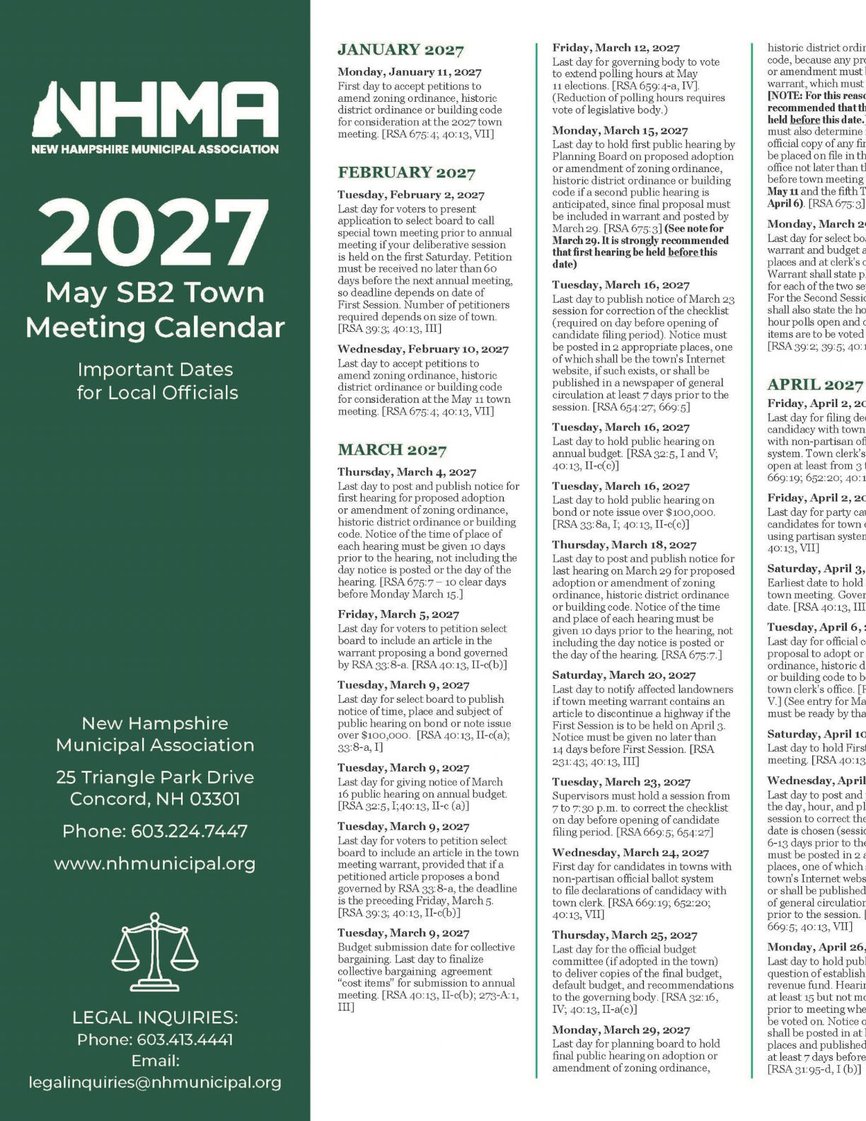 May SB2 Calendar 2027