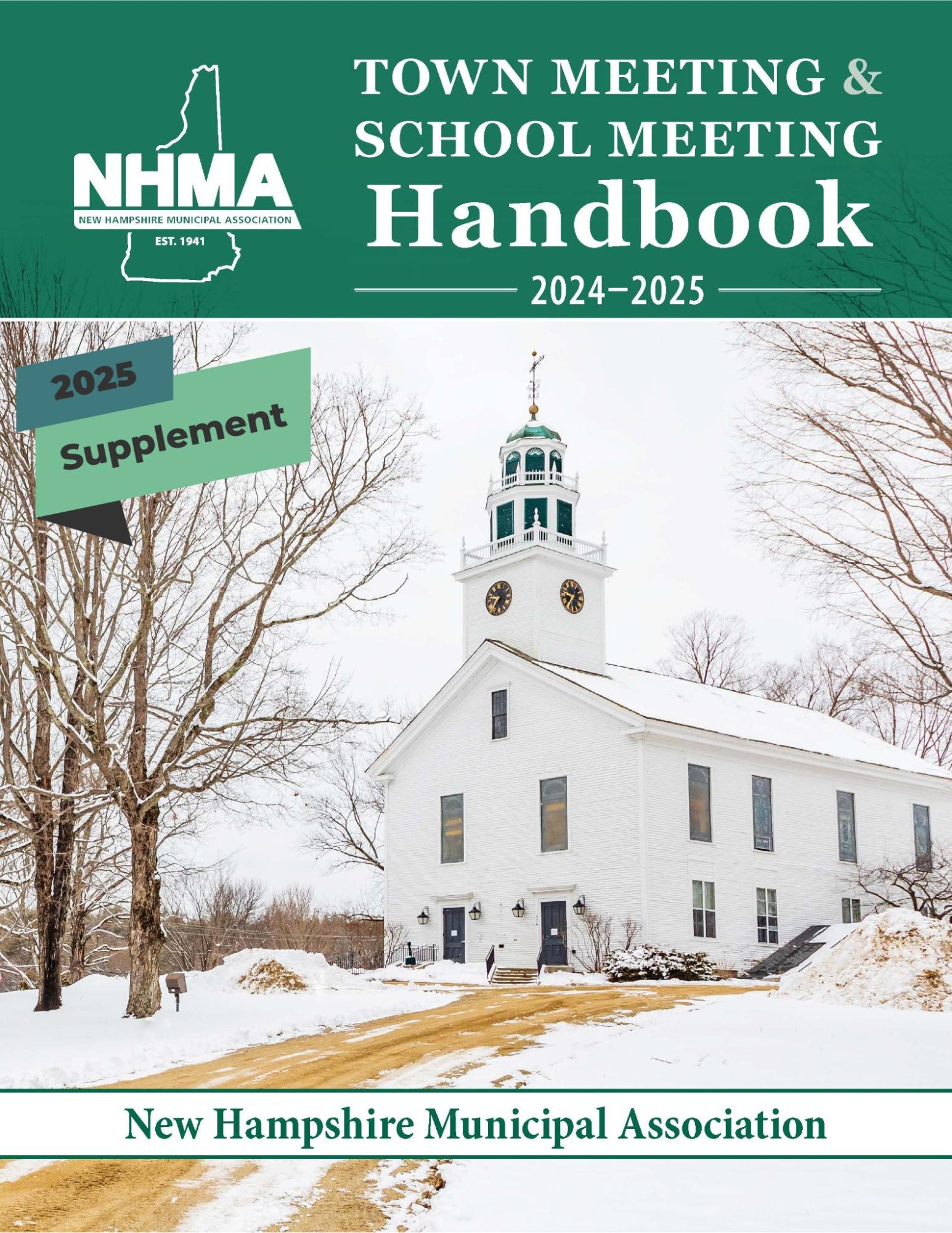 town meeting and school meeting supplement cover 2025